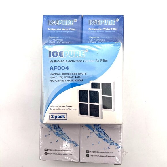 Icepure Refrigerator Filter Set Air Water ADQ36006101 LT700P 469690 AF004 2 Pack - Picture 1 of 9